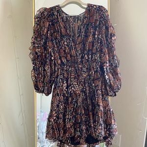 Ulla Johnson Natalia Metallic Shibori Long Sleeve